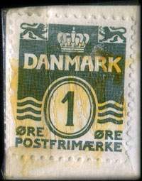 Timbre-monnaie Guldsmed J. Holm - Chr. IX Gade - forhen Sv&aelig;rtegade - TLF. 6731, 14240 - 1 &oslash;re sur fond blanc - Texte bleu - Type 2 -Danemark - revers