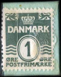 Timbre-monnaie Guldsmed J. Holm - Chr. IX Gade - forhen Sv&aelig;rtegade - TLF. 6731, 14240 - 1 &oslash;re sur fond vert - Texte noir - Type 2 - Danemark - revers