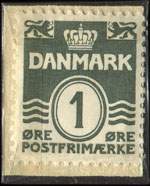 Timbre-monnaie Hver �re er vel anvendt i silkehuset vimmelskaftet - 1 &oslash;re sur fond vert (exemplaire 1) - Danemark - revers