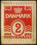 Timbre-monnaie I.G Jacobsen - 2 &oslash;re sur carton blanc - Danemark - revers