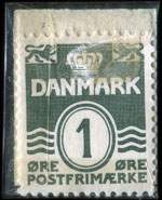 Timbre-monnaie Man kober bedst og billigst hvor den lille Irma Pige bar - 1 &oslash;re sur fond bleu - Danemark - revers