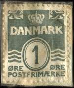 Timbre-monnaie Benyt Janus Frimærke Hængsler - 1 øre sur carton blanc - Danemark - revers