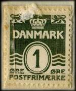 Timbre-monnaie Pletter Fra i Dag tager Heinr. Jessen af i Morgen - 1 &oslash;re sur fond bleu - Danemark - revers