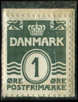 Timbre-monnaie Pletter Fra i Dag tager Heinr. Jessen af i Morgen - 1 &oslash;re sur fond rouge - Danemark - revers