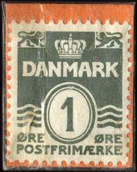 Timbre-monnaie Johansen - Viktualieforretn. - Landskronag 47 - Ryvang 1135 - 1 �re sur carton orange - Danemark - revers
