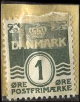 Timbre-monnaie Kartofler - en gros. Emil Hansen - 1 &oslash;re sur carton beige - Danemark - revers
