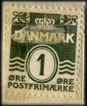 Timbre-monnaie Kern-Hansen type 1 - 1 &oslash;re sur fond bleu - Danemark - revers