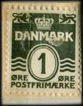 Timbre-monnaie Kern-Hansen type 2 - 1 &oslash;re sur fond orange - Danemark - revers