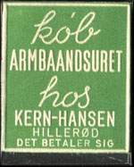 Timbre-monnaie Kern-Hansen type 4 - 1 &oslash;re sur fond vert - Danemark - avers
