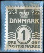 Timbre-monnaie KFUM A/S  - Sperjdernes Depot - Vandkunsten - C. 7616-17 - 1 &oslash;re sur carton bleu - Danemark - revers