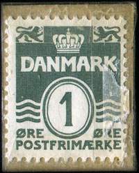 Timbre-monnaie K&oslash;b Deres Avis i Kiosken H&oslash;jbro hos &bdquo;Kongen af Slotsholmen&ldquo; - 1 &oslash;re sur carton beige - Danemark - revers