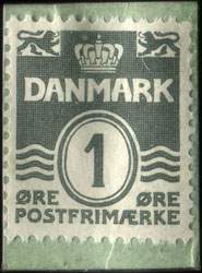 Timbre-monnaie K. K. K. - Drik Kaffen ved Vognen paa Nytorv. - 1 øre sur carton vert - Danemark - revers