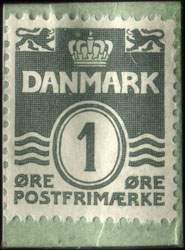 Timbre-monnaie K. K. K. - Drik Kaffen ved Vognen paa Nytorv. - 1 &oslash;re sur carton vert - Danemark - revers