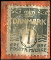 Timbre-monnaie K&oslash;benhavner Renseriet - 1 &oslash;re sur carton orange - Danemark - revers
