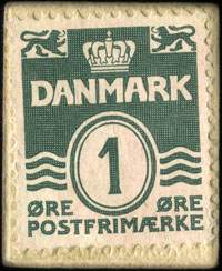 Timbre-monnaie K�benhavner-Sild r�get enkelt vis en gros I. Petersens R�geri - Fl�sketorvet 44 - 1 �re sur fond rouge - Danemark - revers