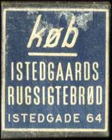 Timbre-monnaie Køb Istedgaards Rugsigtebrød - Istedgade 64 - 1 øre sur fond bleu - Danemark - avers