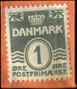 Timbre-monnaie K&oslash;b Katalog over Frim�rkepenge - 1 &oslash;re sur carton orange - Danemark - revers