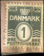 Timbre-monnaie Koppel - 1 &oslash;re sur carton brun-clair - Danemark - revers