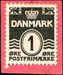 Timbre-monnaie Koppel - 1 &oslash;re sur carton rose - Danemark - revers
