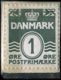 Timbre-monnaie M.H. Krause A/S Tr� & Finer - Niels Ebbesensvej 6 - C. 3205 - 1 &oslash;re sur carton bleu - Danemark - revers