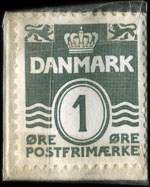 Timbre-monnaie M.H. Krause A/S Træ & Finer - Strandlodsvej 63 - AMG. 9816 - 1 øre sur carton bleu - Danemark - revers