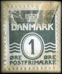 Timbre-monnaie M.H. Krause A/S Tr� & Finer - Strandlodsvej 63 - AMG. 9816 - 1 &oslash;re sur carton blanc - Danemark - revers