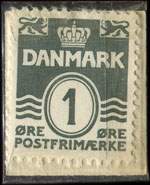 Timbre-monnaie Lidt-L&aelig;kkert - 1 &oslash;re sur fond rouge - Danemark - revers