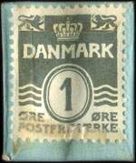 Timbre-monnaie Linn� - Vesterbrog. 84 - Middag: Kr 1,60 - 1 �re sur carton bleu - Danemark - revers