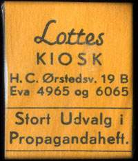Timbre-monnaie Lottes - Kiosk -  H.C.  rstedsv. 19 B - Eva 4965 og 6065 - Stort Udvalg i Propagandaheft. - Danemark - sur carton orange