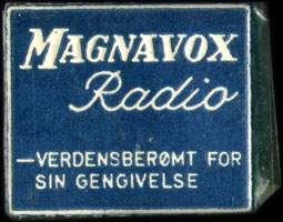 Timbre-monnaie Magnavox radio - 1 &oslash;re sur fond bleu - Danemark - avers