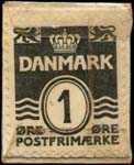 Timbre-monnaie Magnavox radio - 1 &oslash;re sur carton blanc - fond bleu-nuit - Danemark - revers