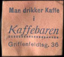 Timbre-monnaie Man drikker Kaffe i Kaffebaren - 1 øre sur carton rose - Danemark - avers