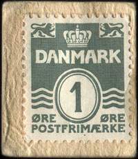 Timbre-monnaie Martin Bank - Byens billigste - Trikotage-Butik - 1 �re sur carton beige - Danemark - revers