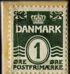 Timbre-monnaie Merkur - 1 &oslash;re sur carton - Danemark - revers