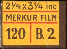 Timbre-monnaie 2 1/4 x 3 1/4 inc - Merkur Film - 120 - B. 2. - 1 øre sur carton jaune - Danemark - avers