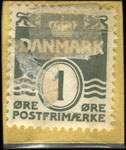 Timbre-monnaie Moderne Undervisning - Tysk - Engelsk - Fransk - Fasan 392 u. - Hayda J. Jørgensen - Bentzonsveg 40,1  - 1 øre sur carton jaune - Danemark - revers
