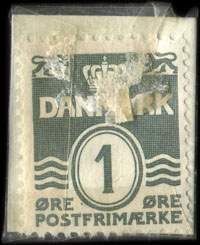 Timbre-monnaie Deres boghandler har den Mogens Tranberg selv amor kan fejle - 2 oplag - kr 4 - 1 øre avec motif bleu sur carton blanc - Danemark - revers