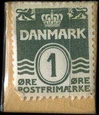 Timbre-monnaie Deres boghandler har den Mogens Tranberg selv amor kan fejle - 2 oplag - kr 4 - 1 øre avec motif brun sur carton ocre - Danemark - revers