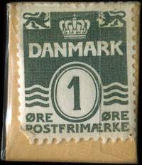 Timbre-monnaie Deres boghandler har den Mogens Tranberg selv amor kan fejle - 2 oplag - kr 4 - 1 �re avec motif brun sur carton ocre - Danemark - revers