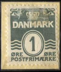 Timbre-monnaie Deres boghandler har den Mogens Tranberg selv amor kan fejle - 2 oplag - kr 4 - 1 øre avec motif vert sur carton beige - Danemark - revers