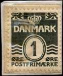 Timbre-monnaie Carl Nielsen - 1 &oslash;re sur fond bleu - Danemark - revers