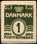 Timbre-monnaie Carl Nielsen - 1 &oslash;re sur fond jaune - Danemark - revers