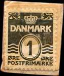 Timbre-monnaie Carl Nielsen - 1 &oslash;re sur fond rouge - Danemark - revers