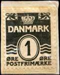Timbre-monnaie Carl Nielsen - 1 &oslash;re sur fond vert - Danemark - revers