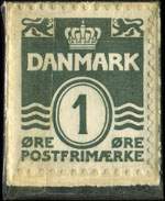 Timbre-monnaie Nowa Str�mper - 1 &oslash;re sur fond bleu - Danemark - revers