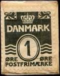 Timbre-monnaie Nutidens Urlager - 1 &oslash;re sur fond rouge - Danemark - revers