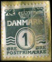 Timbre-monnaie Ordrup K&oslash;dhalle - 1 &oslash;re sur carton jaune - Danemark - revers