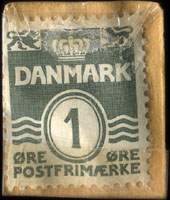 Timbre-monnaie Ordrup K&oslash;dhalle - 1 &oslash;re sur carton orange - Danemark - revers