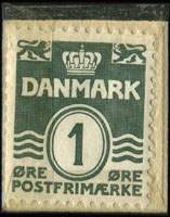 Timbre-monnaie &Oslash;resund Strandvej 37 - 1 &oslash;re sur fond vert - Danemark - revers