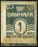 Timbre-monnaie Østergades Varehus - 1 øre sur fond vert - Danemark - revers